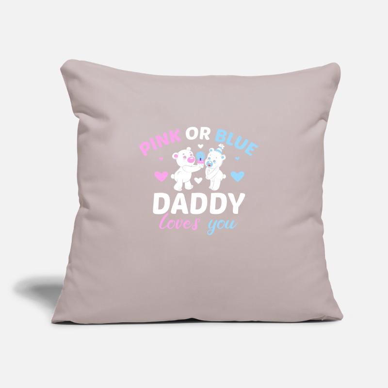 Pink Oder Blue Daddy Liebt Dich Vater Geschlecht Sofakissenbezug 45 x 45 cm