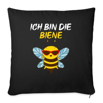 Ich Bin Die Biene Lustiger Name Sabine Vorname - Sofakissenbezug 45 x 45 cm - Schwarz - Vorne