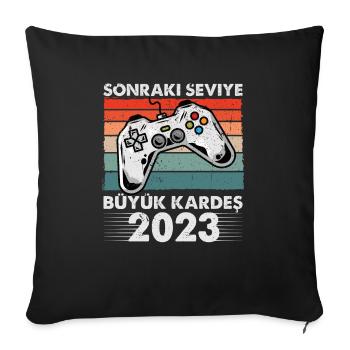 Nächstes Level Großer Bruder 2022 Loading Türkisch - Sofakissenbezug 45 x 45 cm - Schwarz - Vorne