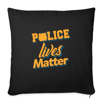 Police Lives Matter Awesome Retro T-Shirt Present - Sofa pillowcase 17,3'' x 17,3'' (45 x 45 cm) - black - Front