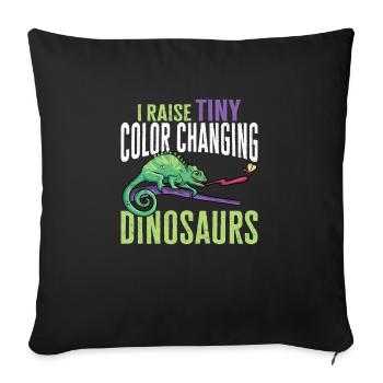 Caméléon, Lézard, Reptile, Herpétologiste - Housse de coussin décorative 45 x 45 cm - noir - Devant