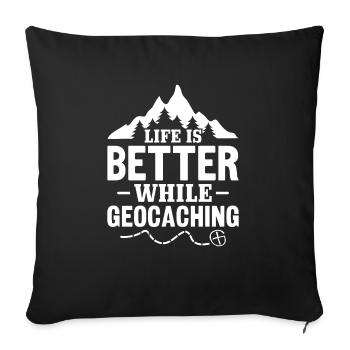 Geocaching Geocacher Cadeau - Housse de coussin décorative 45 x 45 cm - noir - Devant