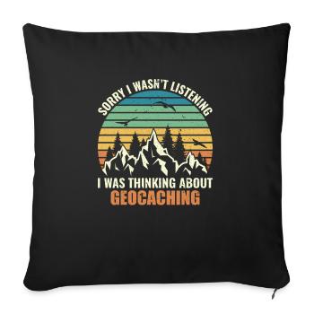Geocaching Geocacher Cadeau - Housse de coussin décorative 45 x 45 cm - noir - Devant