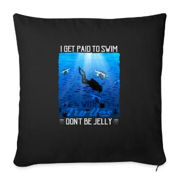 Tortues Tortues marines Tortues - Housse de coussin décorative 45 x 45 cm - noir - Devant