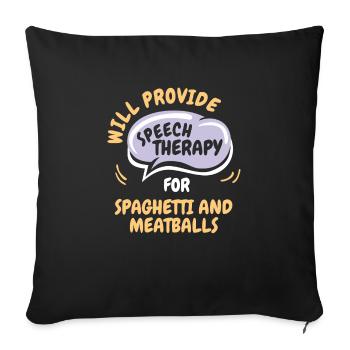 Fournir une orthophonie pour les spaghettis et - Housse de coussin décorative 45 x 45 cm - noir - Devant