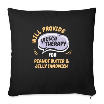 Fournir une orthophonie pour la gelée de beurre d’arachide - Housse de coussin décorative 45 x 45 cm - noir - Devant
