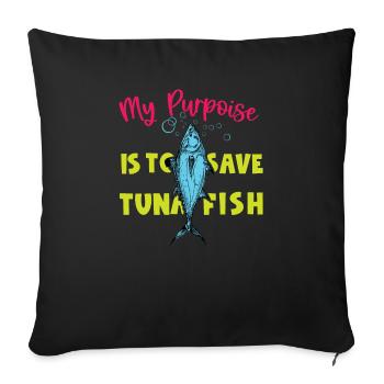 Tuna Tuna salad Bigeye Longtail - Sofa pillowcase 17,3'' x 17,3'' (45 x 45 cm) - black - Front