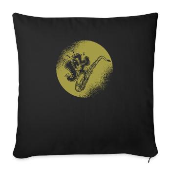 Musique Retro Blues Play Saxophone-jazz - Housse de coussin décorative 45 x 45 cm - noir - Devant