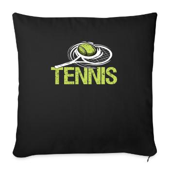 Amateurs de tennis et pour les professionnels - Housse de coussin décorative 45 x 45 cm - noir - Devant