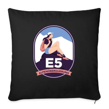 E5 - Alpine Crossing - Sofakissenbezug 45 x 45 cm - Schwarz - Vorne