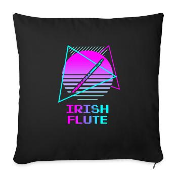 Retro Vintage Classic Irish Flute Player Instruments - Sofa pillowcase 17,3'' x 17,3'' (45 x 45 cm) - black - Front