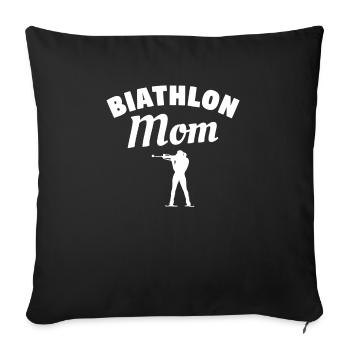Biathlon Mom Skiing Competition Biathlete - Sofakissenbezug 45 x 45 cm - Schwarz - Vorne