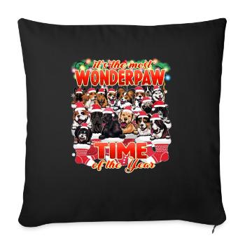 Drôle de chien Thème Noël - Wonderpaw Dogs Noël - Housse de coussin décorative 45 x 45 cm - noir - Devant