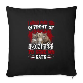 2 - Housse de coussin décorative 45 x 45 cm - noir - Devant