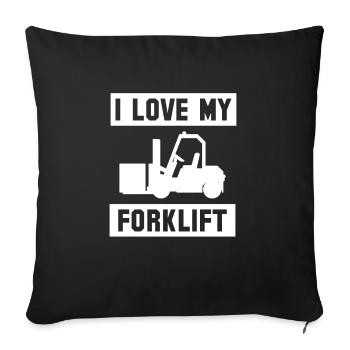 J’adore mon chariot élévateur Chemise Cadeau Chariot élévateur - Housse de coussin décorative 45 x 45 cm - noir - Devant