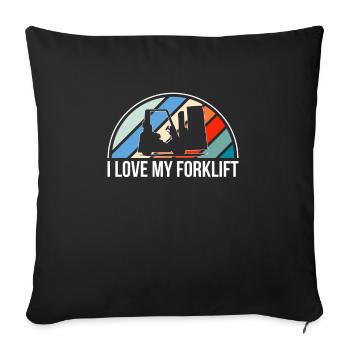J’adore mon chariot élévateur Chemise Cadeau Chariot élévateur - Housse de coussin décorative 45 x 45 cm - noir - Devant
