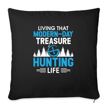 Geocaching Geocacher Cadeau - Housse de coussin décorative 45 x 45 cm - noir - Devant