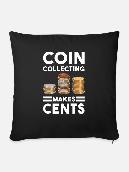 Numismatik Münzsammeln Geschenk - Sofakissenbezug 45 x 45 cm - Schwarz