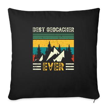 Geocaching Geocacher Cadeau - Housse de coussin décorative 45 x 45 cm - noir - Devant