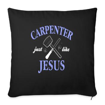 Charpentier tout comme Jésus Rétro Drôle T-Shirt - Housse de coussin décorative 45 x 45 cm - noir - Devant
