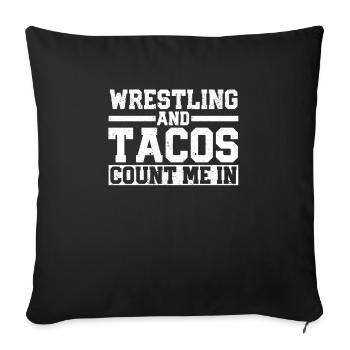 Fun Mexican Food Wrestler Wrestling - Sofa pillowcase 17,3'' x 17,3'' (45 x 45 cm) - black - Front