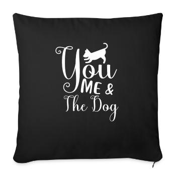 Toi moi et le chien - Housse de coussin décorative 45 x 45 cm - noir - Devant