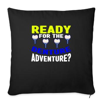 Dental technicians work dentist gift - Sofa pillowcase 17,3'' x 17,3'' (45 x 45 cm) - black - Front