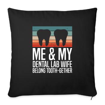 Dental technicians work dentist gift - Sofa pillowcase 17,3'' x 17,3'' (45 x 45 cm) - black - Front