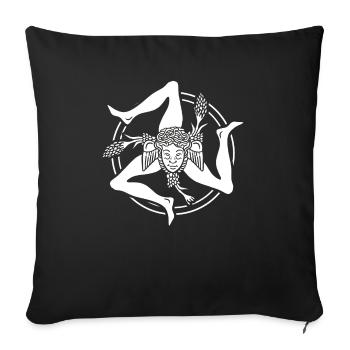 Drapeau de la Sicile Sicile Palerme Italie - Housse de coussin décorative 45 x 45 cm - noir - Devant