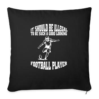 Entraîneur de football américain Fan de football américain - Housse de coussin décorative 45 x 45 cm - noir - Devant