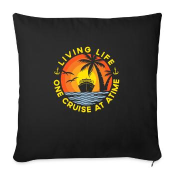 Croisière Croisière Vacances Mer - Housse de coussin décorative 45 x 45 cm - noir - Devant