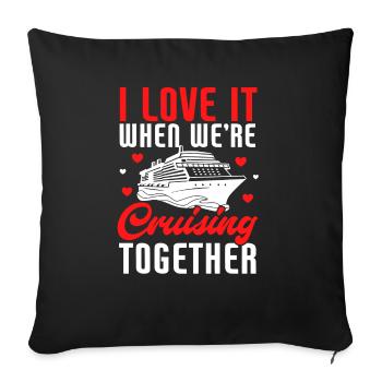 Croisière Croisière Vacances Mer - Housse de coussin décorative 45 x 45 cm - noir - Devant