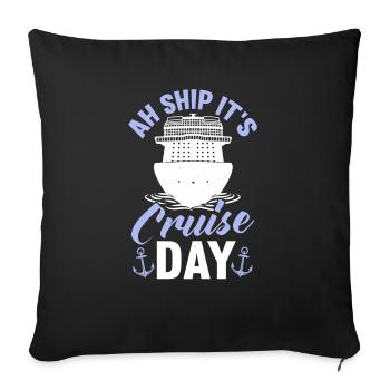 Croisière Croisière Vacances Mer - Housse de coussin décorative 45 x 45 cm - noir - Devant