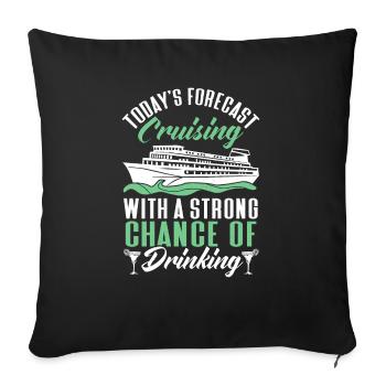 Croisière Croisière Vacances Mer - Housse de coussin décorative 45 x 45 cm - noir - Devant