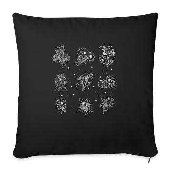 Flowers Spices Floristry Shirt - Sofa pillowcase 17,3'' x 17,3'' (45 x 45 cm) - black - Front