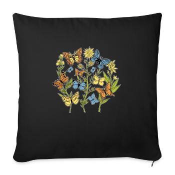 Flowers Spices Floristry Shirt - Sofa pillowcase 17,3'' x 17,3'' (45 x 45 cm) - black - Front