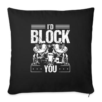O-Line Lineman Pass Block Left Guard Right Tackle - Sofakissenbezug 45 x 45 cm - Schwarz - Vorne