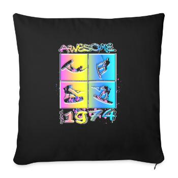 Awesome since 1974. Wakeboard Lifestyle - Sofa pillowcase 17,3'' x 17,3'' (45 x 45 cm) - black - Front