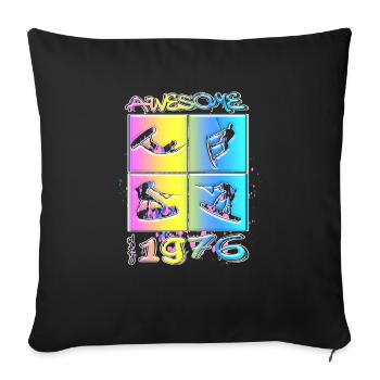 Awesome since 1976. Wakeboard Lifestyle - Sofa pillowcase 17,3'' x 17,3'' (45 x 45 cm) - black - Front