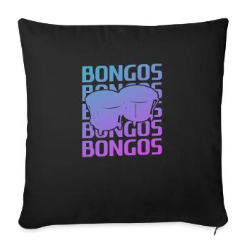 Retro Vintage Classic Bongos Player Instrument - Sofa pillowcase 17,3'' x 17,3'' (45 x 45 cm) - black - Front