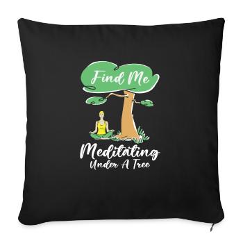 Serenity Meditating Nature Fan Spiritual Yoga - Sofa pillowcase 17,3'' x 17,3'' (45 x 45 cm) - black - Front