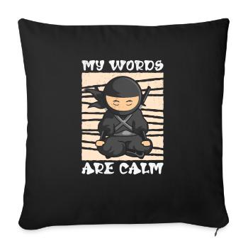 Serenity Ninja Fan Calm Yoga Lover Peaceful - Sofa pillowcase 17,3'' x 17,3'' (45 x 45 cm) - black - Front