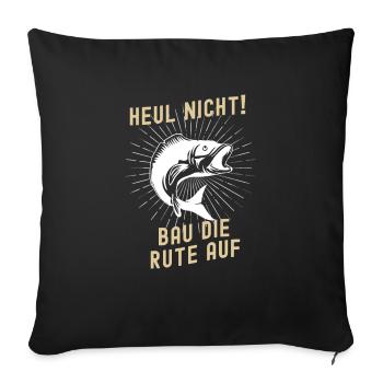 Pêche Tshirt Homme Pêcheur Canne Pêche Pêche - Housse de coussin décorative 45 x 45 cm - noir - Devant