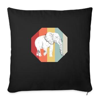 Elephant Gift For Proboscis Africa Wilderness Zoo - Sofa pillowcase 17,3'' x 17,3'' (45 x 45 cm) - black - Front