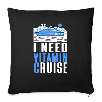 Croisière Croisière Vacances Mer - Housse de coussin décorative 45 x 45 cm - noir - Devant