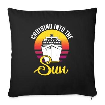 Croisière Croisière Vacances Mer - Housse de coussin décorative 45 x 45 cm - noir - Devant