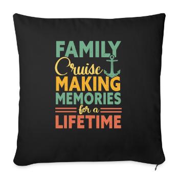 Croisière Croisière Vacances Mer - Housse de coussin décorative 45 x 45 cm - noir - Devant