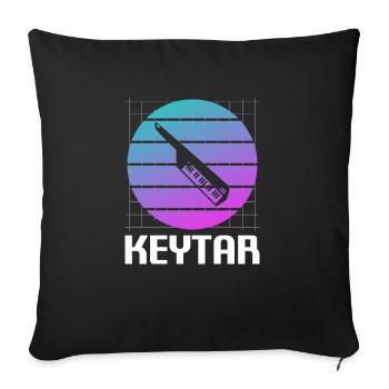 Retro Vintage Classic Keytar Player Instrument - Sofa pillowcase 17,3'' x 17,3'' (45 x 45 cm) - black - Front