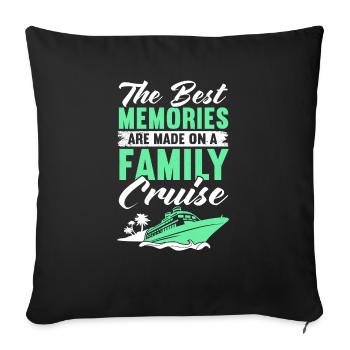 Croisière Croisière Vacances Mer - Housse de coussin décorative 45 x 45 cm - noir - Devant