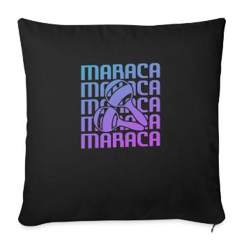 Retro Vintage Classic Maraca Player Instrument - Sofa pillowcase 17,3'' x 17,3'' (45 x 45 cm) - black - Front